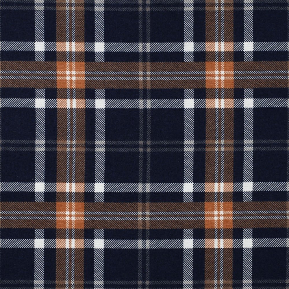 Flanelle Premium à carreaux bleu et rouge brique 165 g/m²