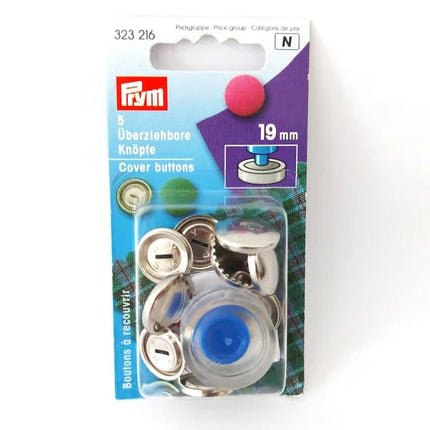 Image de boutons à recouvrir Prym avec gabarit | 19 mm | 5 pcs | argent/doré – disponible chez Šarlotes audumi