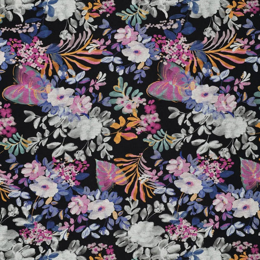 Tissu en maille Punta di Roma - fleurs d'hiver 240 g/m²