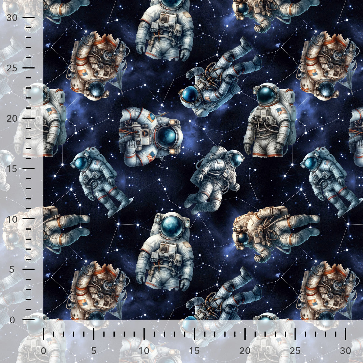 Puuvillainen loopback-neulos, vuorattu – Astronautit avaruudessa