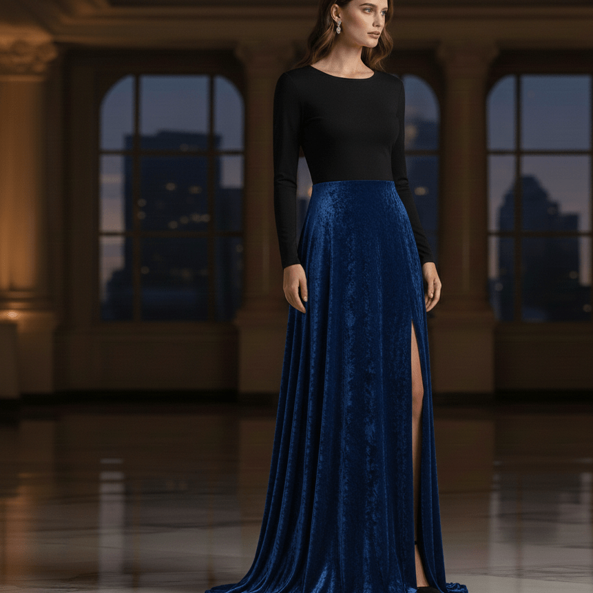 Image of velvet with elastane - royal blue 240 g/m² – available at Šarlotes audumi
