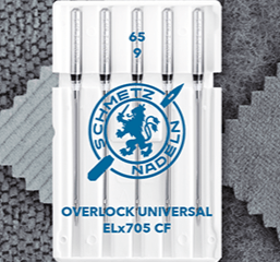 Image of SCHMETZ universal ELx705 CF overlock and coverlock needles - No. 65 (5 pcs) – available at Šarlotes audumi