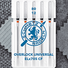 alt
Image of SCHMETZ universal ELx705 CF overlock and coverlock needles - No. 80 (5 pcs.) – available at Charlotte’s fabrics