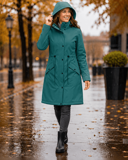 Image with Softshell fabric water-resistant - Petrol Green / Petrol Green – available online at Charlotte's Fabrics