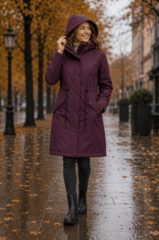 Image of waterproof softshell fabric – wine red, available online at Charlotte's Fabrics