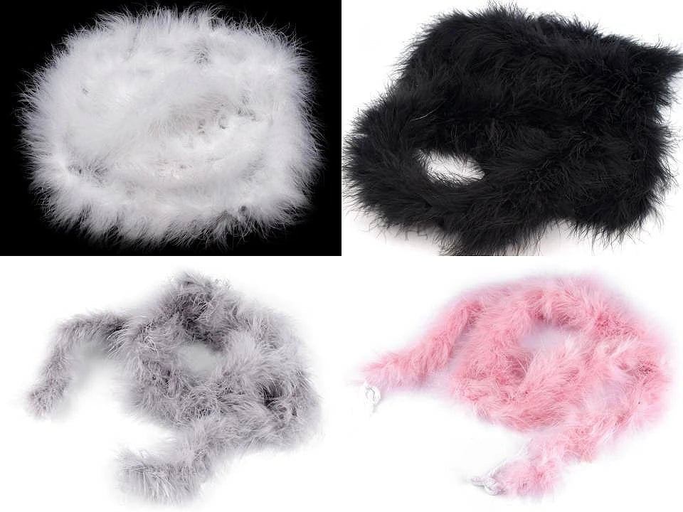 Boa en plumes - gris clair 2 m