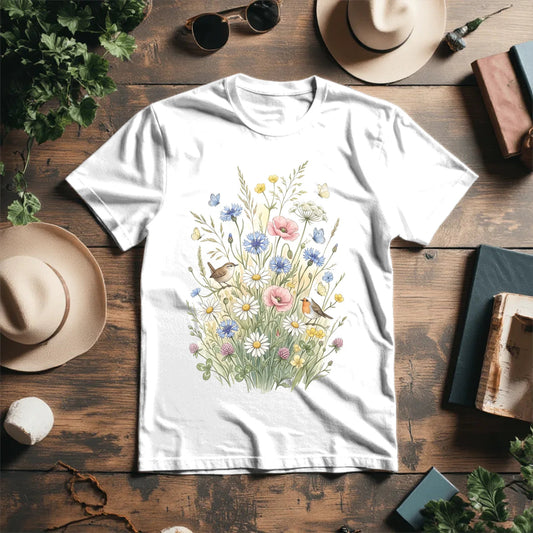 Image of a T-shirt "Summer" – available at Šarlotes audumi