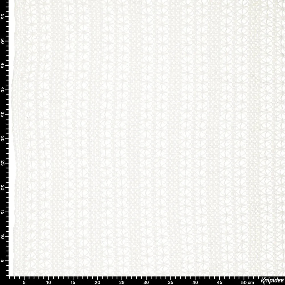 Tamborēts Mežģīņu audums - piena balts 230 g/m²