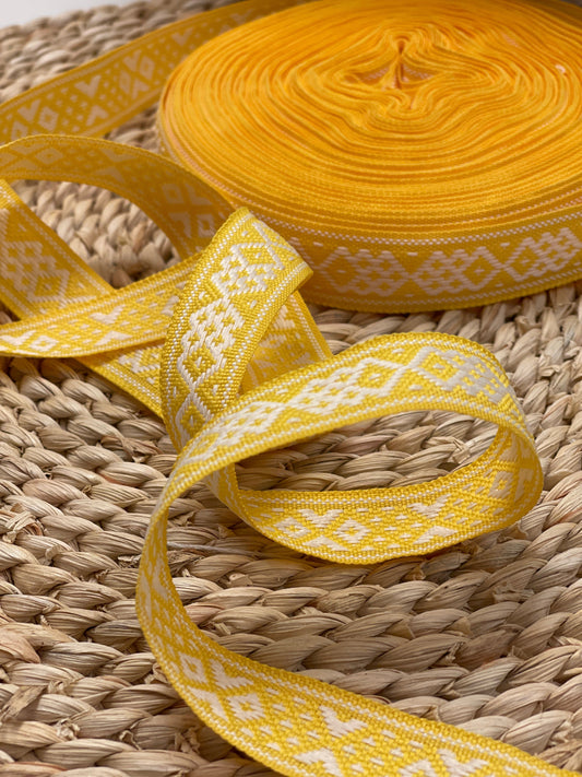 National ribbon, 22mm band - yellow with white - LV