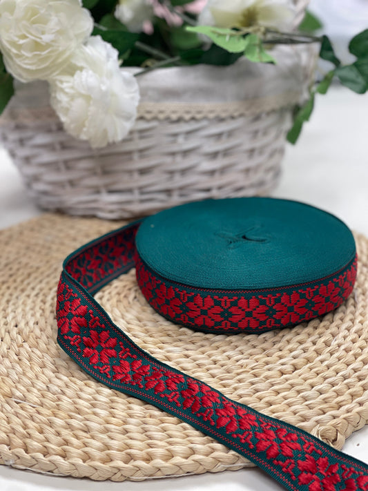National ribbon, 36mm band - green with red LV