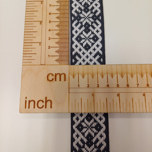 Ethnic ribbon, belt 40mm - graphite grey - LV