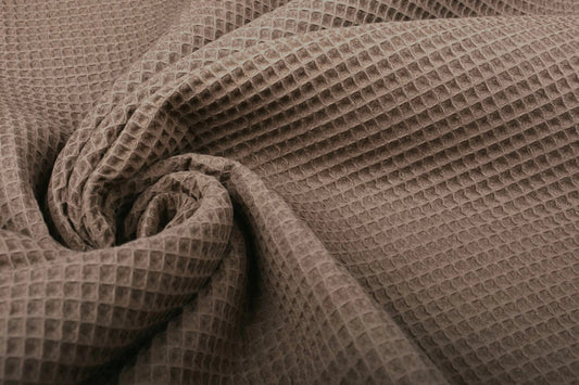 Waffle fabric - brown 230 g/m²