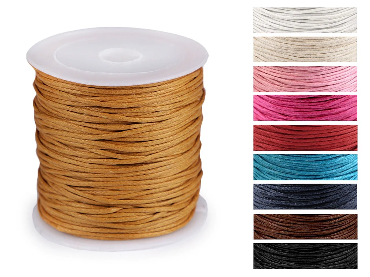 Corde en coton ciré Ø 0,8 mm - blanche (rouleau de 25 m)