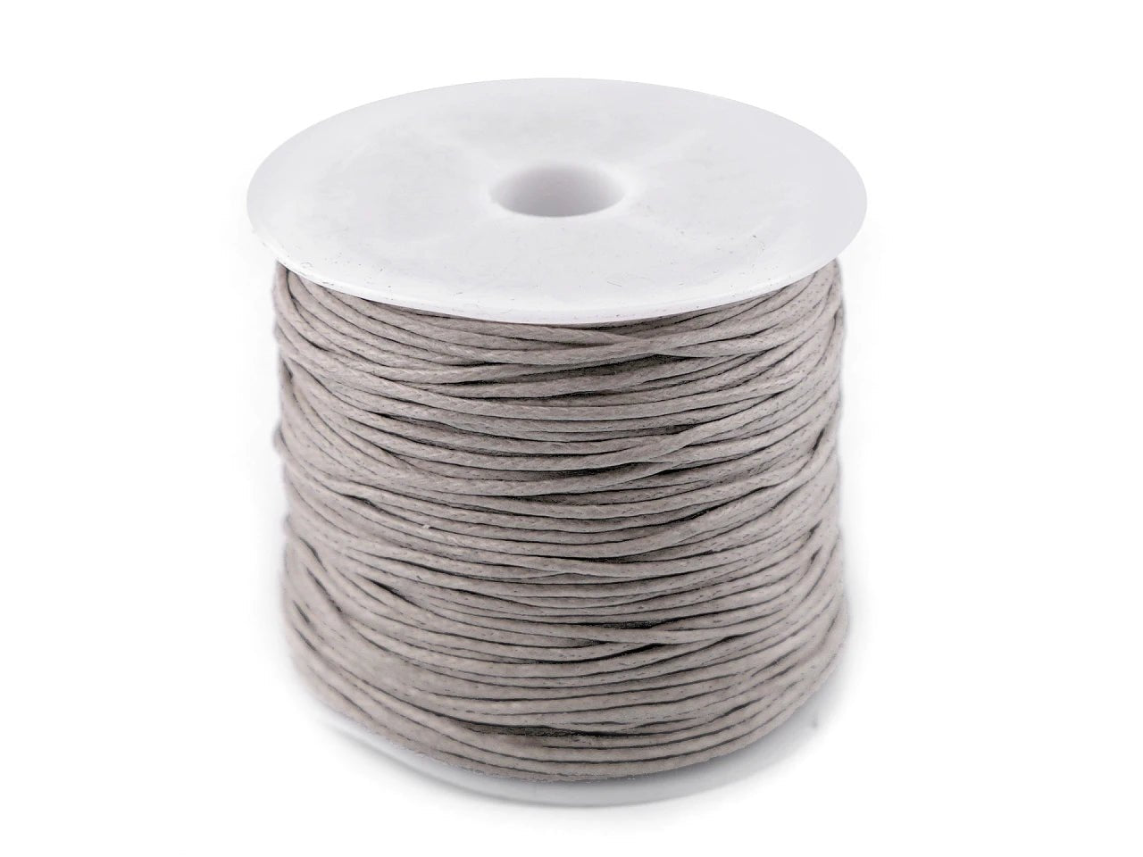 Cordon en coton ciré Ø 0,8 mm - gris clair (rouleau de 25 m)