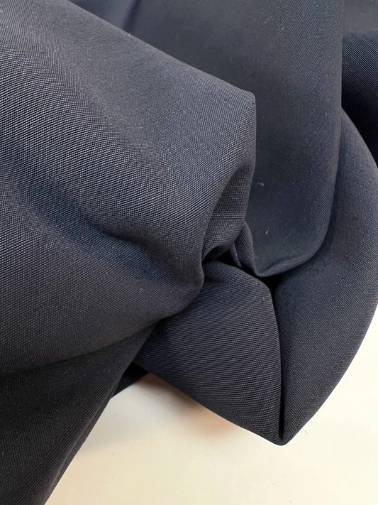 Wool fabric with silk - dark blue 160 g/m²
