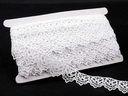 Dentelle en viscose blanche - 3,5 cm
