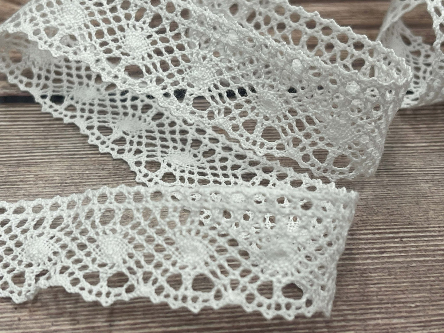 100 % dentelle en coton-2 cm blanche-LV