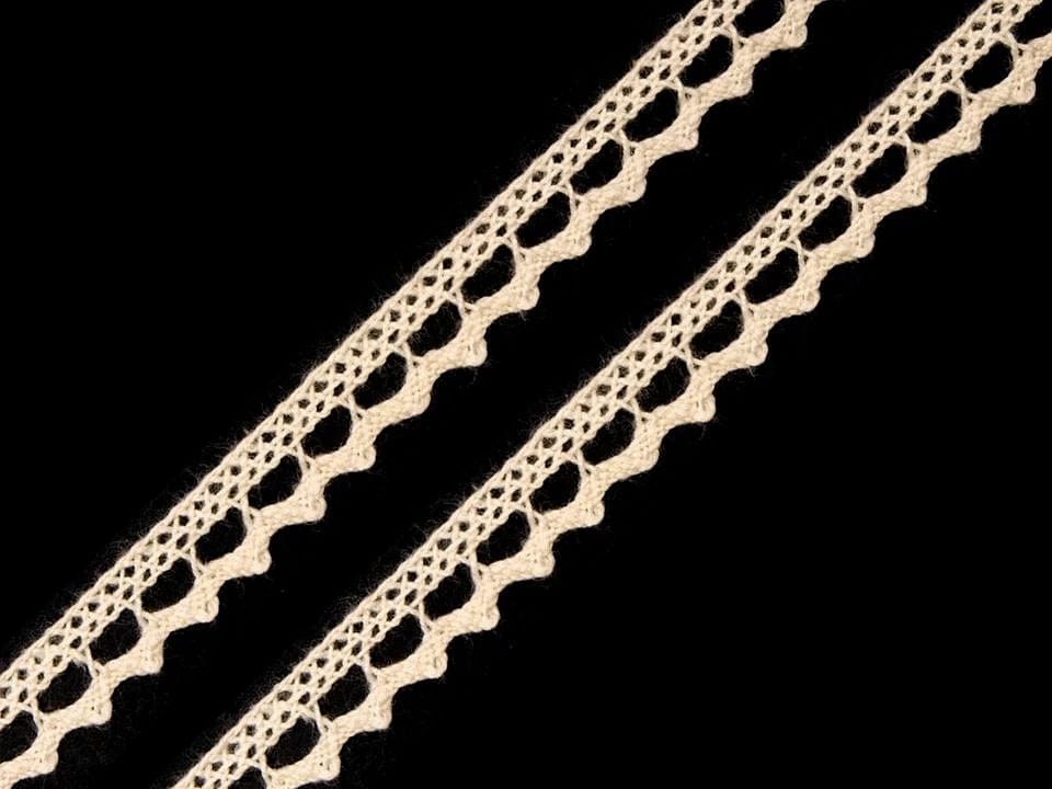 100% Baumwollspitze-9 mm beige