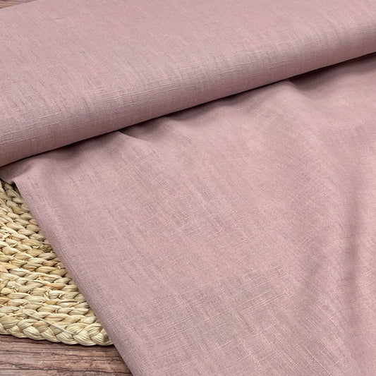100% linen fabric - powder pink 230 g/m²