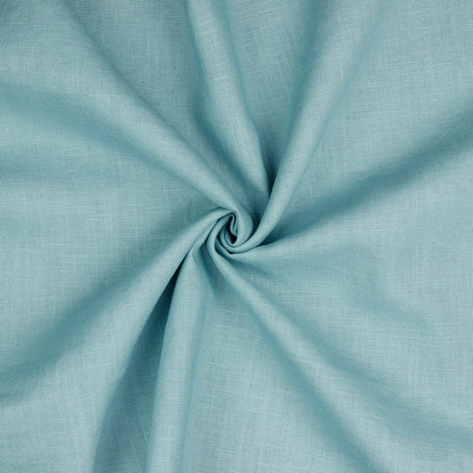 100% linen fabric - blue mint 230 g/m²