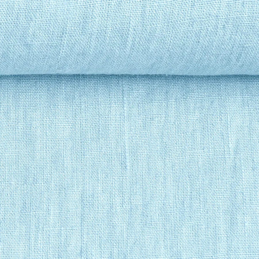 100% weich gewaschener Leinenstoff, hellhimmelblau, 205 g/m²