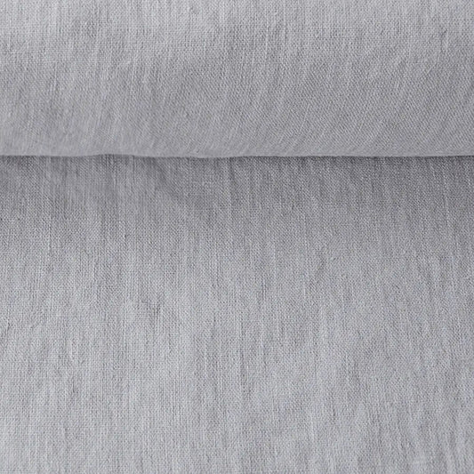 100% weichgewaschener Leinenstoff, hellgrau, 205 g/m²