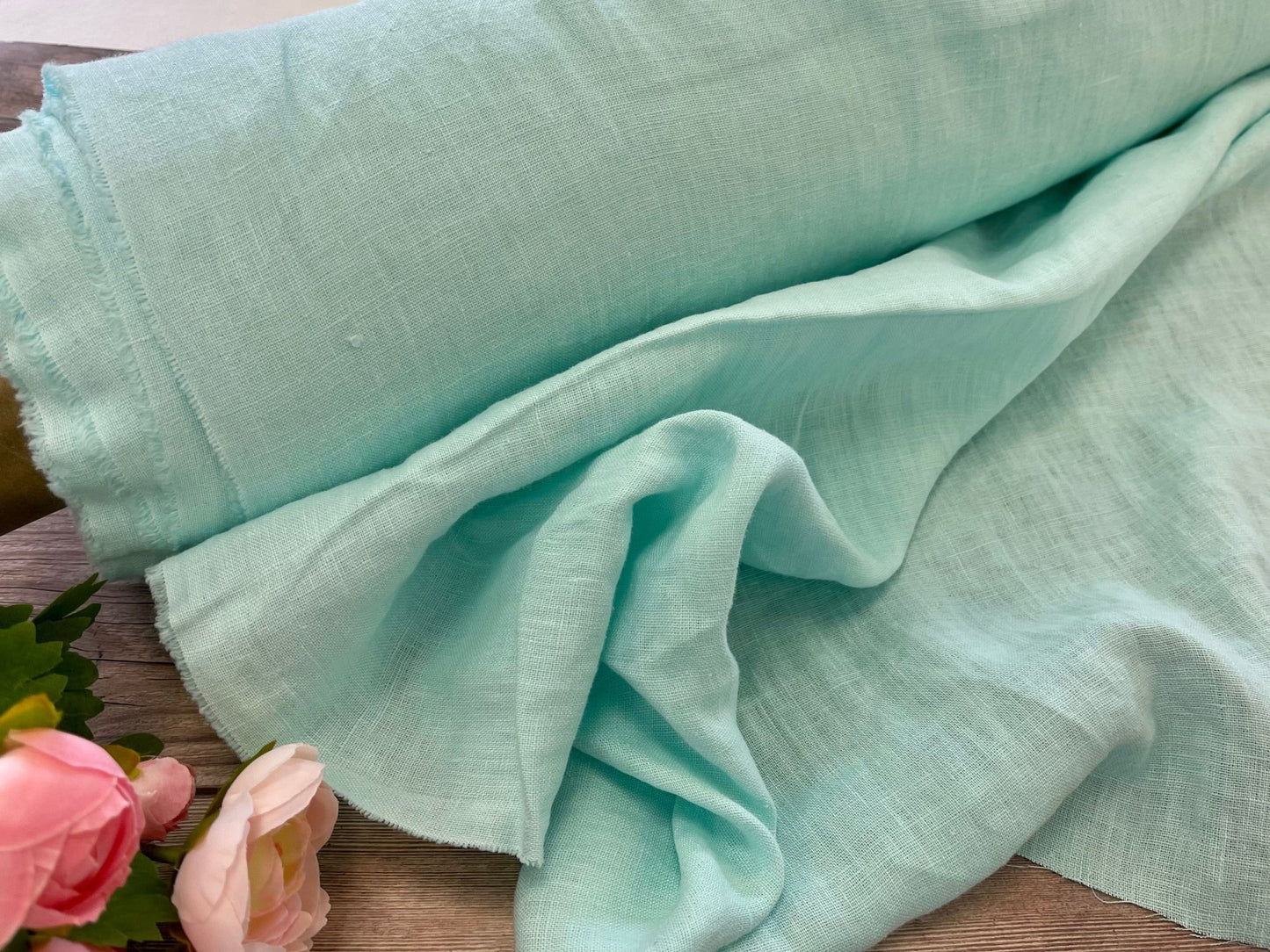 100% weiches Leinen-Mint 205 g/m²