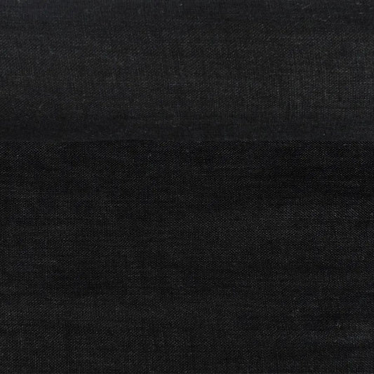 100% weichgewaschenes Leinen, kohlschwarz 205 g/m²
