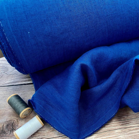 100 % lin adouci, bleu bleuet, 205 g/m²