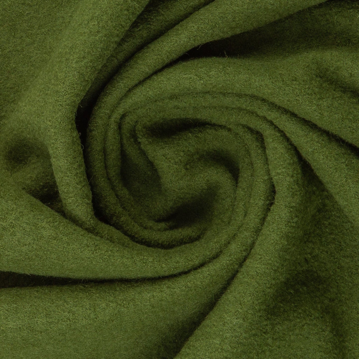 100% Wollstoff, warmgrün 385 g/m²
