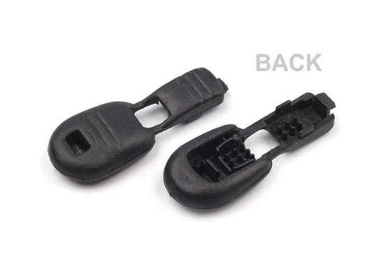 Cord ends, openable/closable – black (20 pcs in a set)