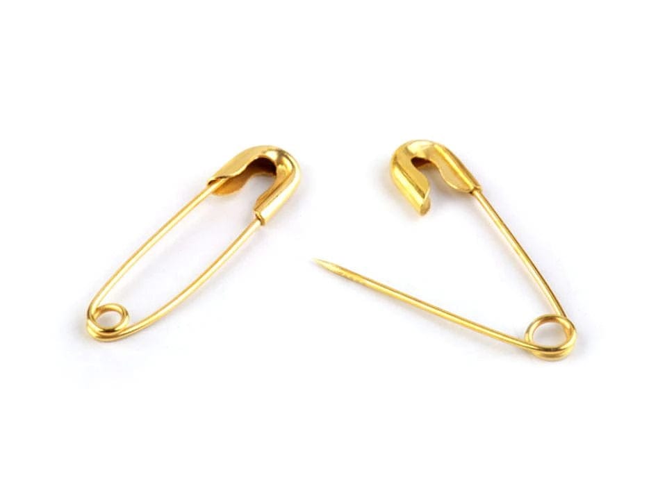 Safety pins, paper clips 20 mm-gold (pack of 100 pcs)