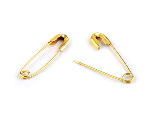 Épingles de sûreté, trombones 20 mm dorés (lot de 100)