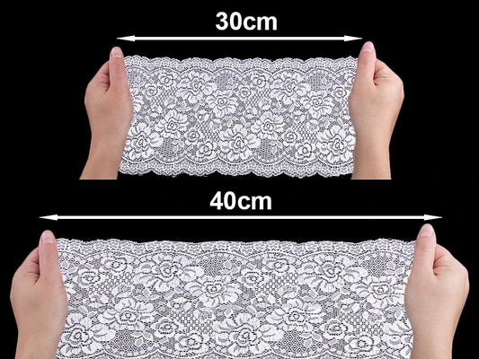 Elastische Polyester-Spitze – 18 cm, dunkelgrün