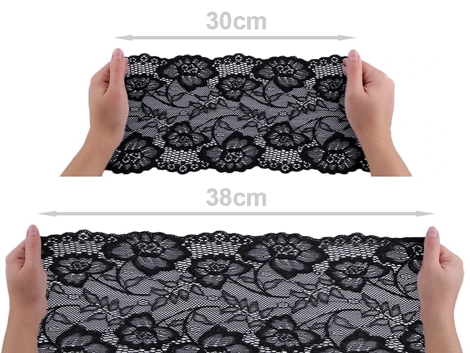 alt
Dentelle élastique en polyester, 18,5 cm, blanche