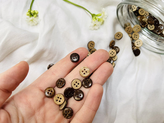 Boutons en noix de coco 9 mm