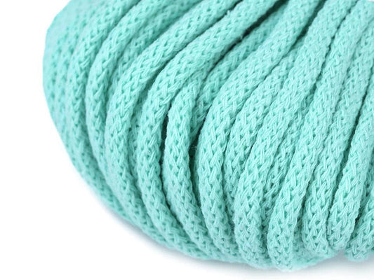 Cordon en coton 5 mm-menthe
