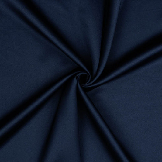 Tissu en soie artificielle-bleu foncé 140 g/m²