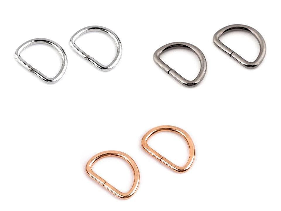 Anneau en D en métal 20 mm, ton argenté (lot de 10)