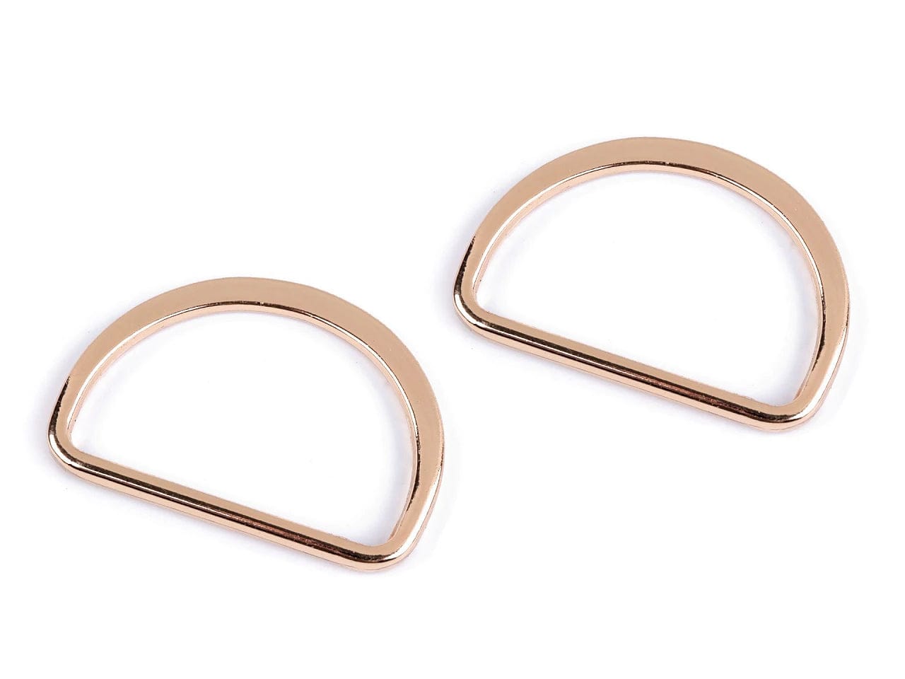 Metall-D-Ring 30 mm - Roségold (5er-Set)