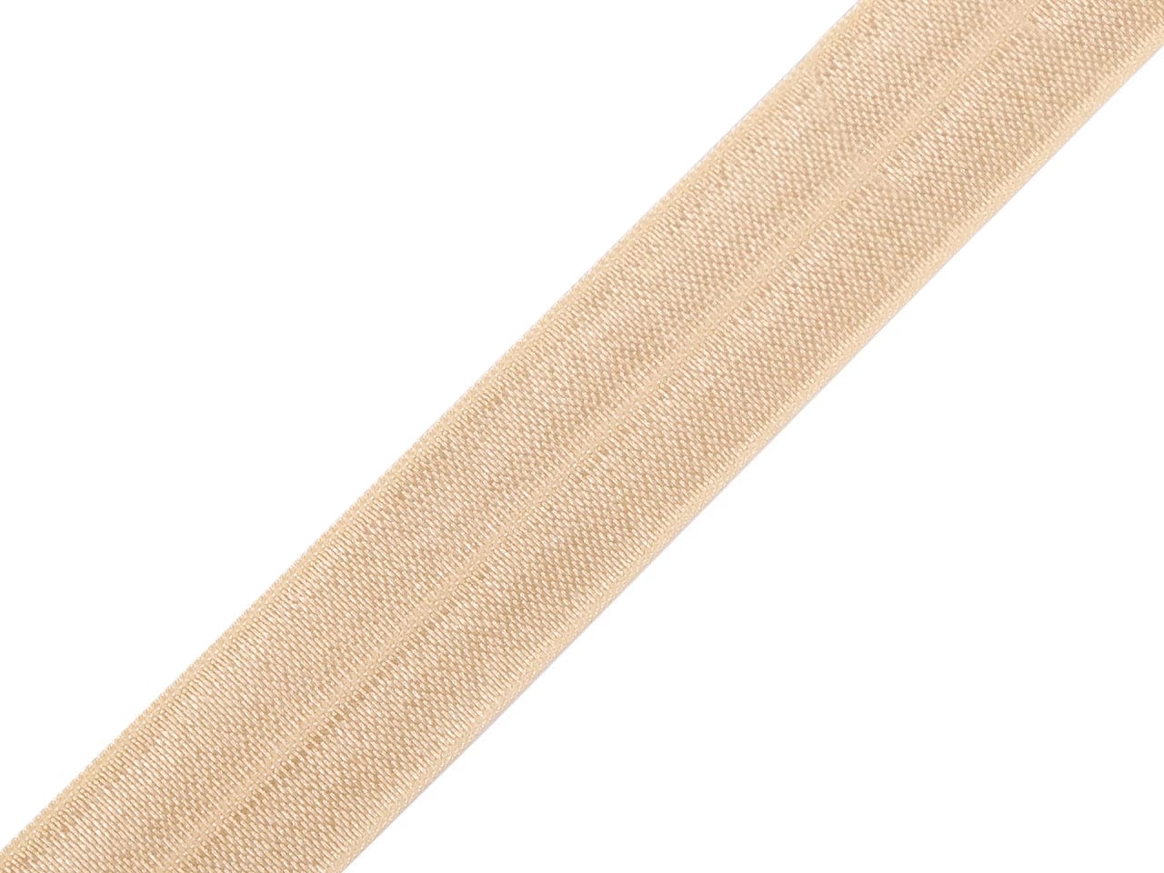 Gefaltetes Gummiband – 2 cm, Champagner mit Glanz