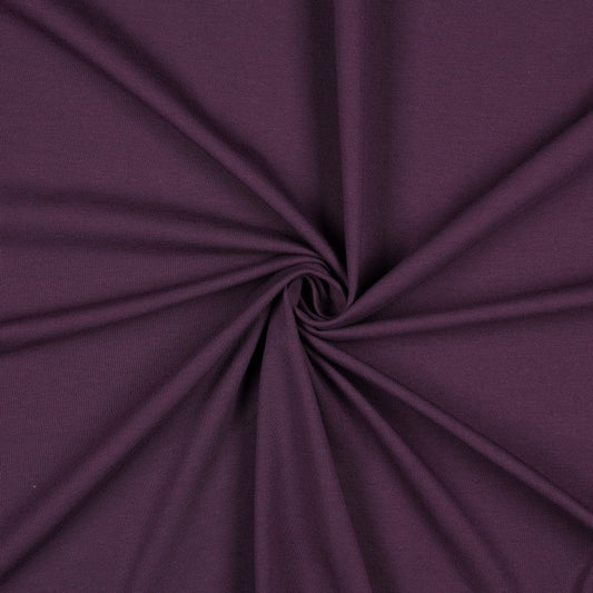 Thin cotton jersey-aubergine 215 g/m²