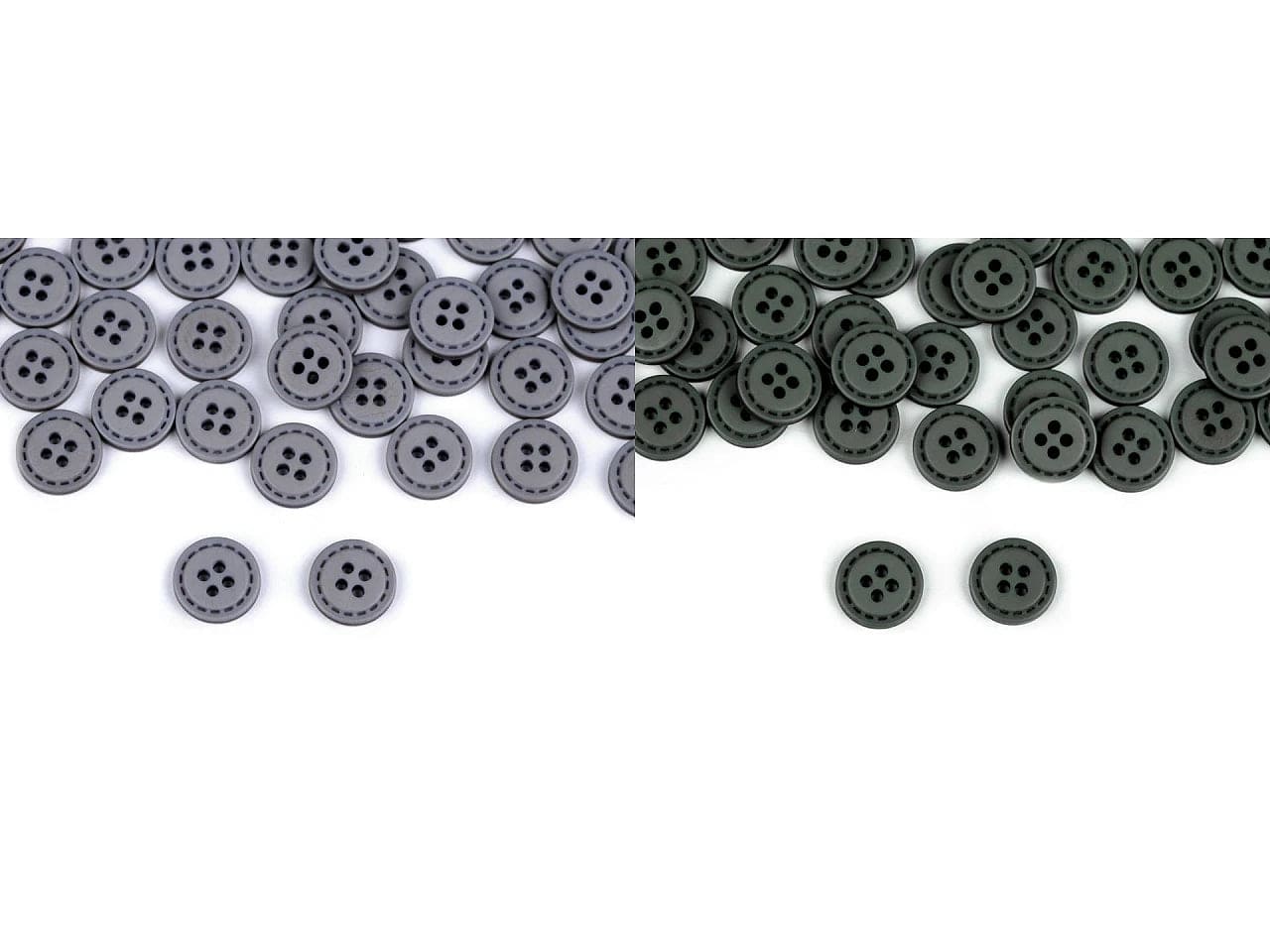 boutons en plastique de 11 mm vert-gris