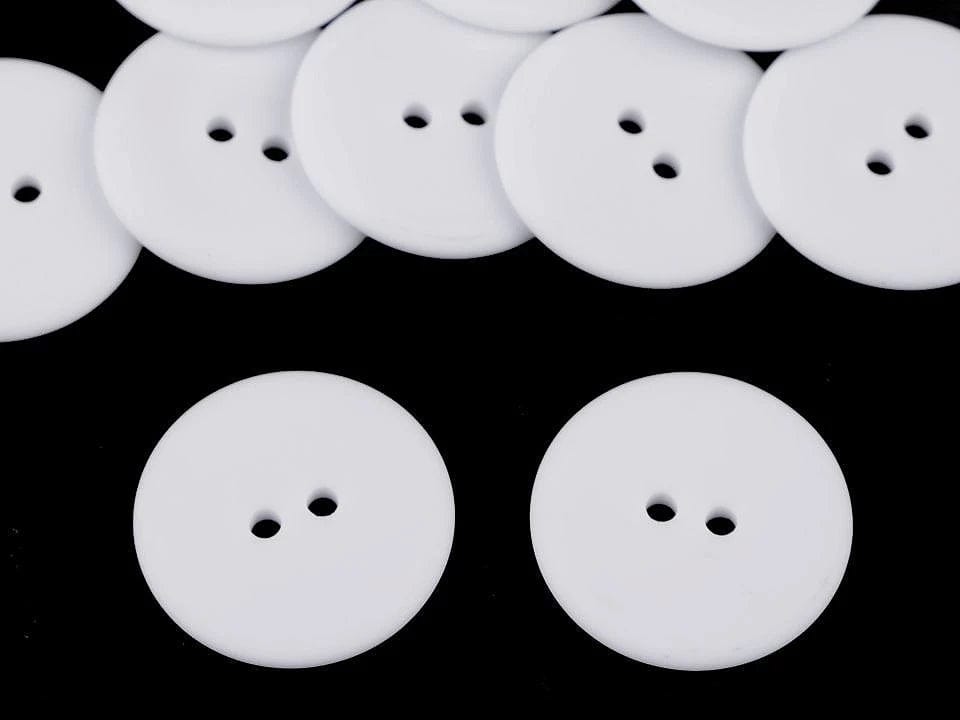 Plastic buttons 3 cm-white
