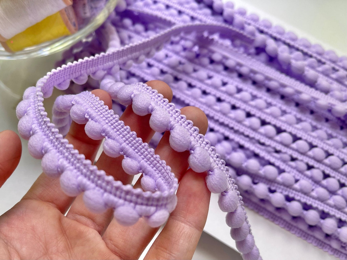 ruban Pom Pom 12 mm lilas