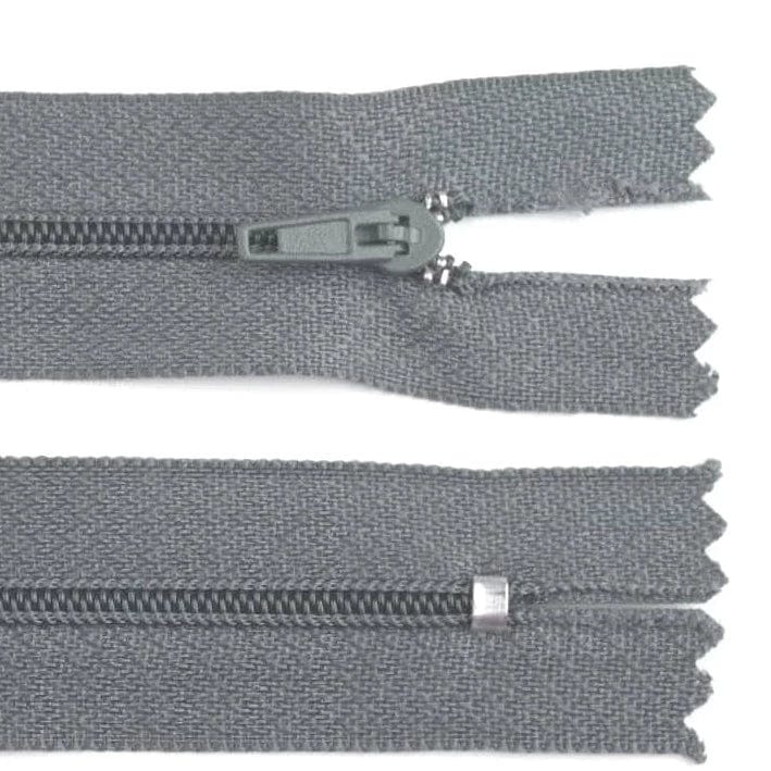 Fermeture éclair fermée gris graphite
