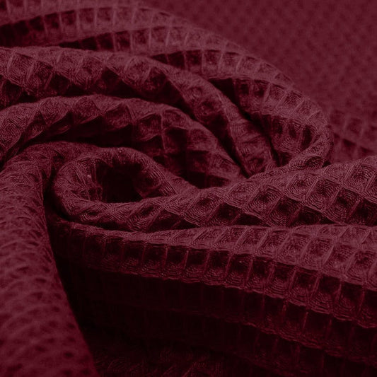 Burgundy waffle fabric 230 g/m²