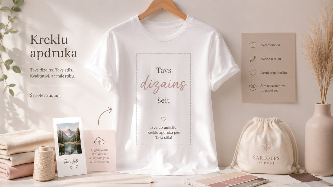 T-Shirt-Bedruckung mit deinem Design – schnell und bequem - Šarlotes audumi