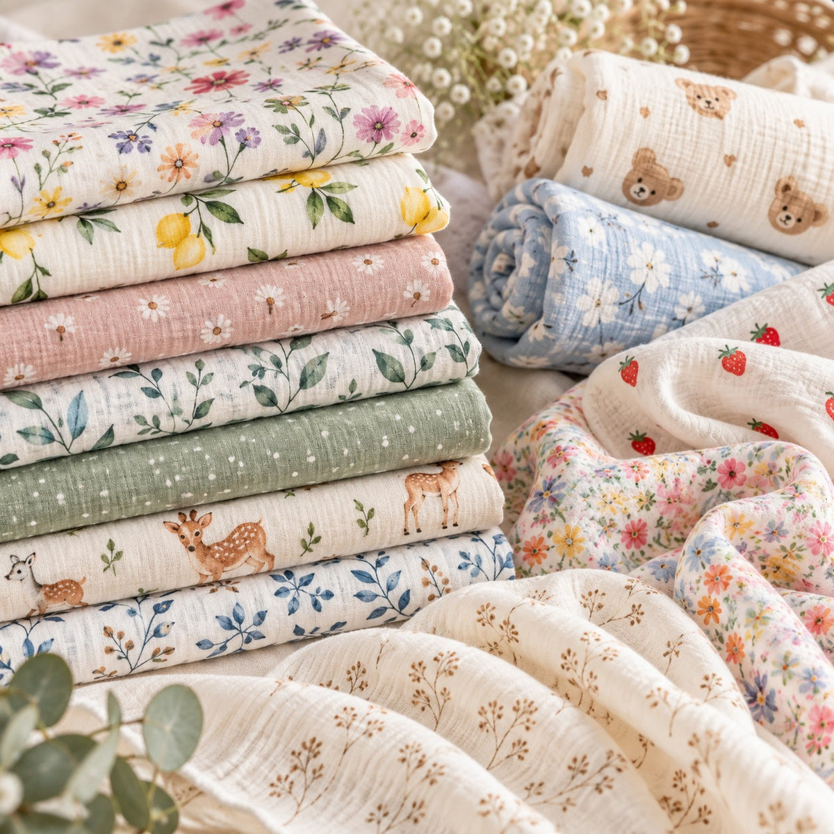 Painetut musliinikankaat - Šarlotes audumi