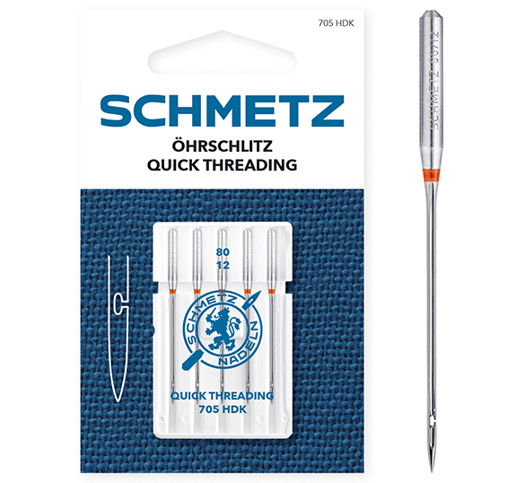 Sewing machine needles for quick threading 130/705 H - Charlotte's Fabrics
